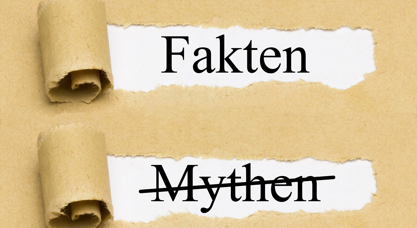 Papier, ausgerissen, Fakten, Mythen durchgestrichen